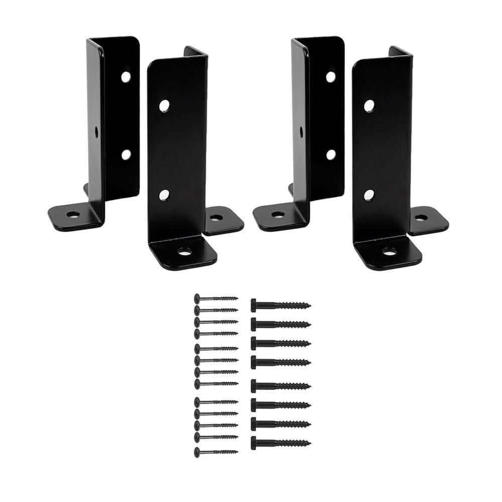 Adjustable Heavy Duty Post Base Brackets Black for 1.5 x 1.5 2 x 2 2 x 4 4 x 4 Wood Fence Pergola Deck Railing 4-Pack price history on PriceWatchPro