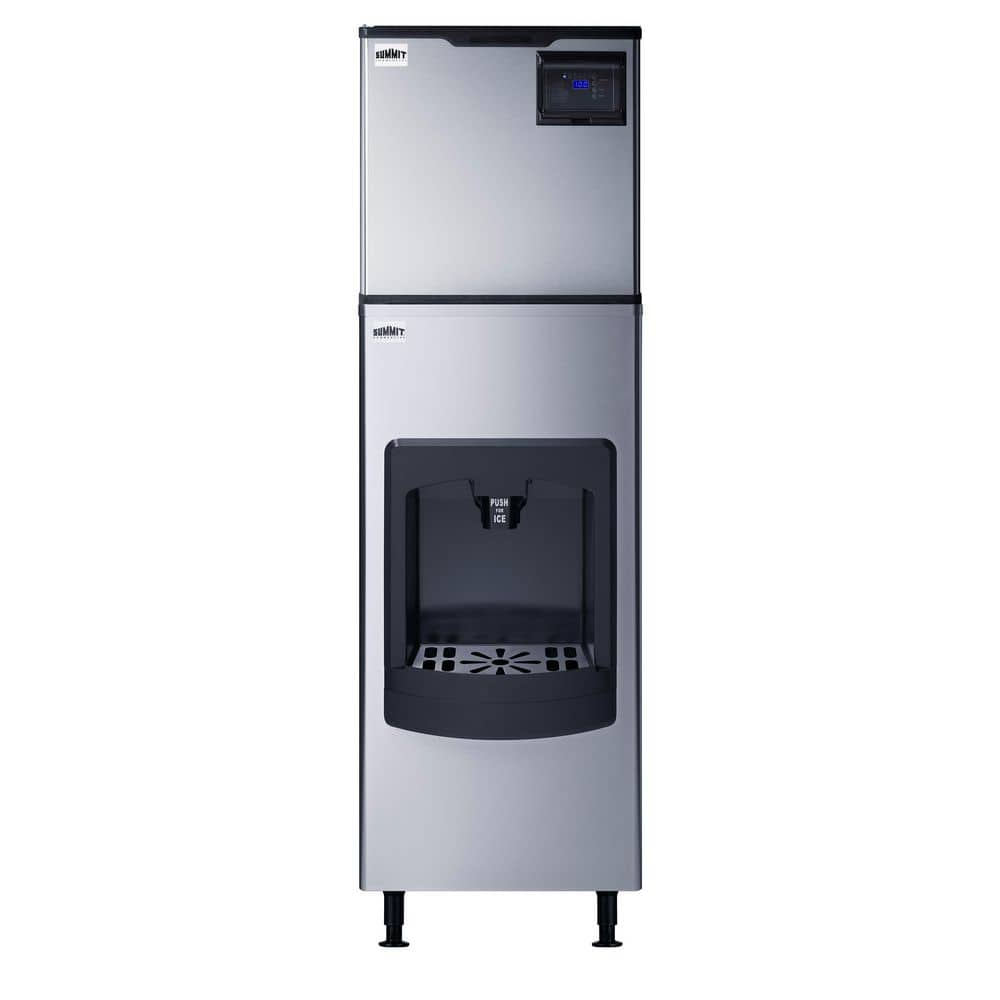 23 in. 350 lb. Commercial Ice Maker with Dispenser in Stainless Steel