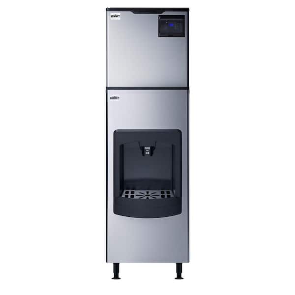 23 in. 350 lb. Commercial Ice Maker with Dispenser in Stainless Steel