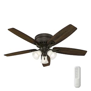 Oakhurst 52 in. Indoor Low Profile New Bronze Ceiling Fan With LED Light Kit and Remote