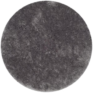Arctic Shag Gray 5 ft. x 5 ft. Round Solid Area Rug