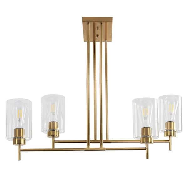 HLJYNJM 4-Light Brass Modern Linear C...