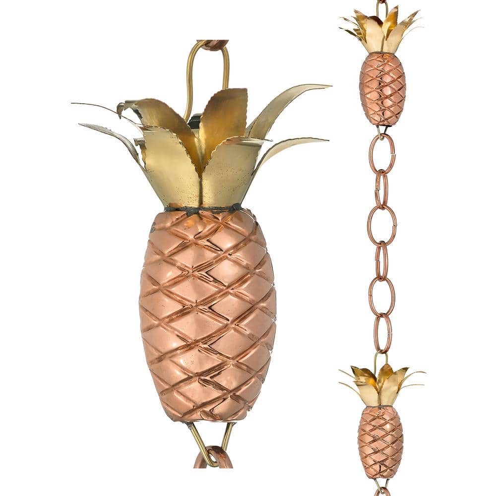 100% Pure Copper Pineapple Rain Chain, 8-1/2 ft. Long, Artistically Designed, Replaces Gutter Downspout price history on PriceWatchPro