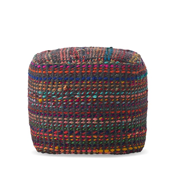 Noble House Madrid Indigo Cube Pouf