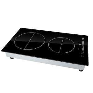 Electric Cooktop 12 in. 2 Burners Ceramic Induction Stove Top 3000-Watt Built-In Magnetic Cooktop