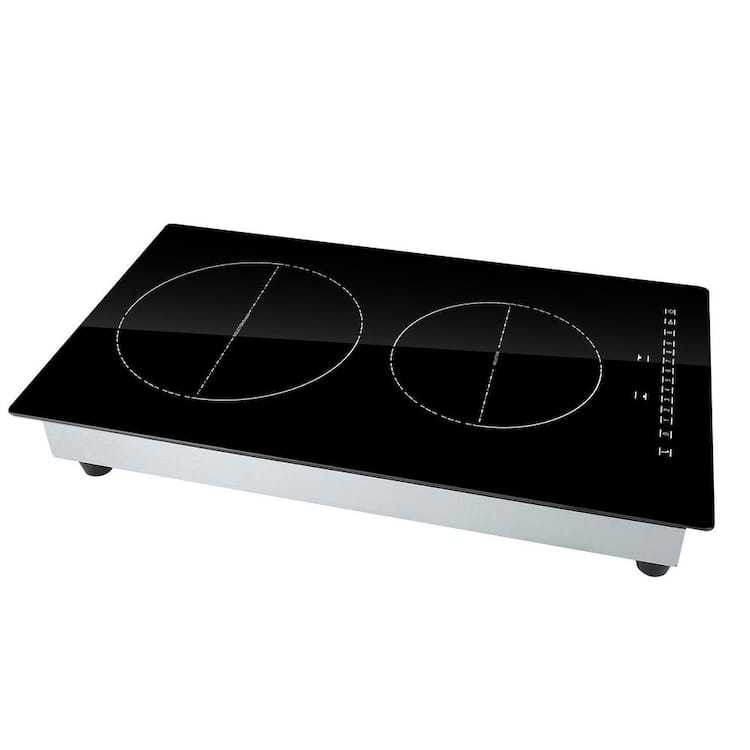 VEVOR Electric Cooktop 12 in. 2 Burners Ceramic Induction Stove Top 3000-Watt Built-In Magnetic Cooktop