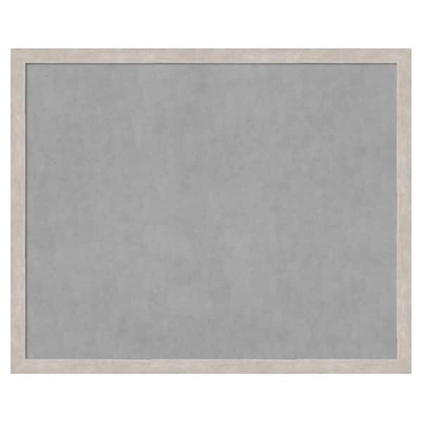 Amanti Art Marred Silver 43 in. x 35 in Framed Magnetic Board