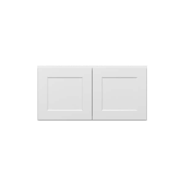 Kunal Kitchens Norfolk Shaker 36 in. W x 18 in. H x 24 in. D in Painted White Plywood Assembled Wall Cabinet