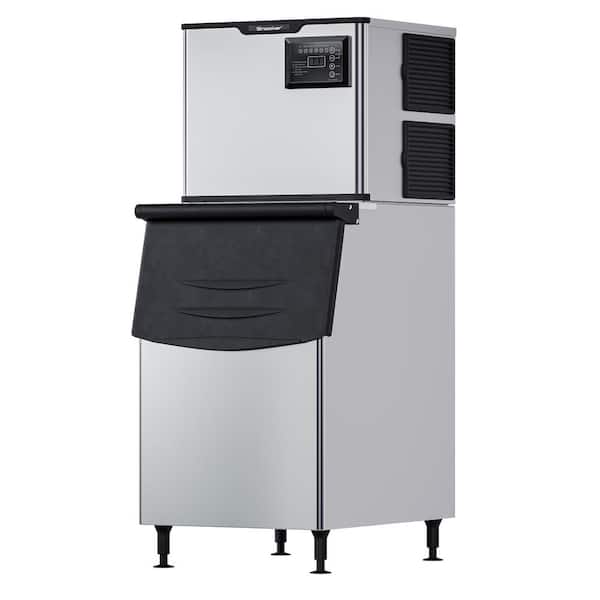 SNOOKER 350 lb. Freestanding Full Dice Ice Maker with Bin in Stainless steel