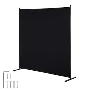 Room Divider, 6 ft. Single Panel Privacy Screen, Freestanding Partition Divider for Room, Black Panel Polywire