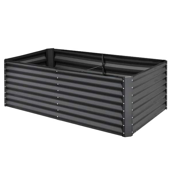 71 in. L x 36 in. D x 24 in. H Gray Galvanized Garden Bed, Steel Outdoor Raised Bed for Vegetables, Fruits, Flowers
