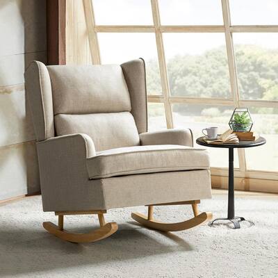 Evolur Raleigh Glider With Back Massager Recliner Rocker 610M-LTGRY - The  Home Depot