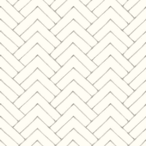 Chesapeake Oswin Tiered Herringbone Grey Prepasted Non Woven Wallpaper Sample