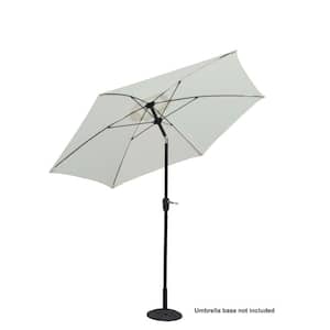 9 ft Outdoor Patio Aluminum Market Umbrella with 6 Fiberglass Ribs, White