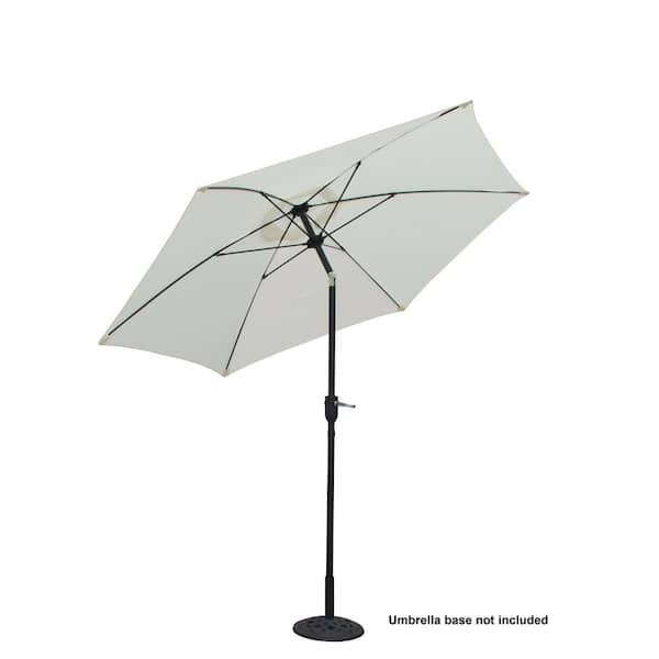 Unbranded 9 ft Outdoor Patio Aluminum Market Umbrella with 6 Fiberglass Ribs, White
