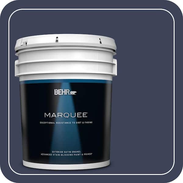 BEHR MARQUEE 5 gal. #T16-10 Blue Vortex Satin Enamel Exterior Paint & Primer