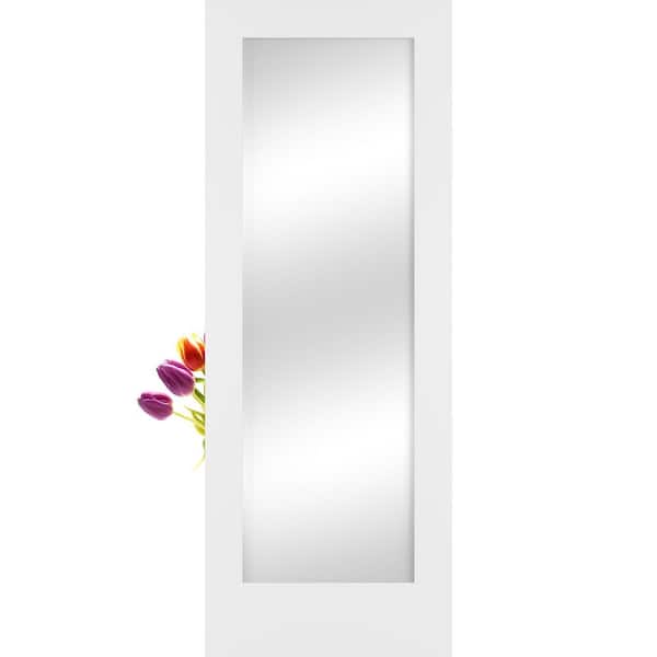 36 in x 80 in Shaker French 1-Panel Solid Core Mirror Pine Wood Interior Door Slab
