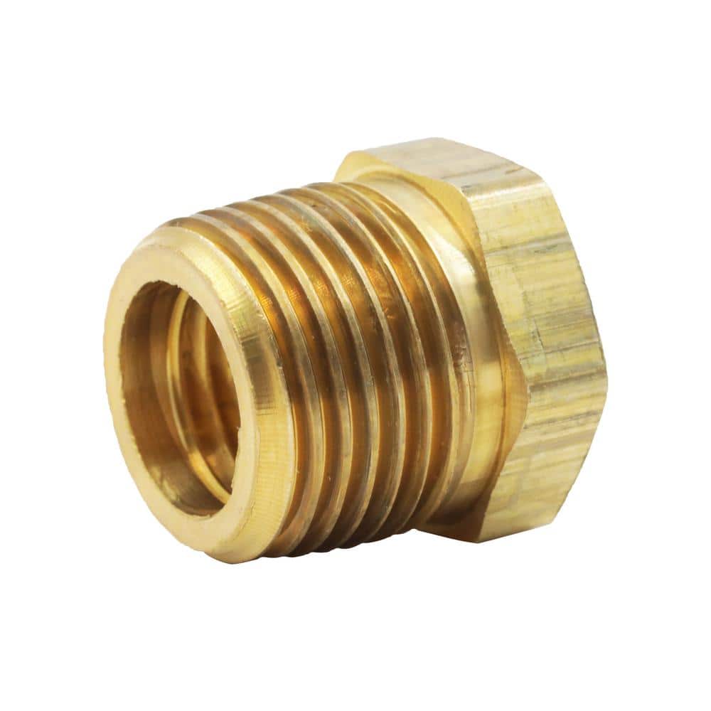 Pack of 10 T TANYA HARDWARE 1/4 x 3/8 Brass Hex Bushing NPT Female Pipe x Male Pipe