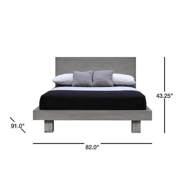 Fusion Driftwood King Headboard Platform Bed 8128dw The Home Depot