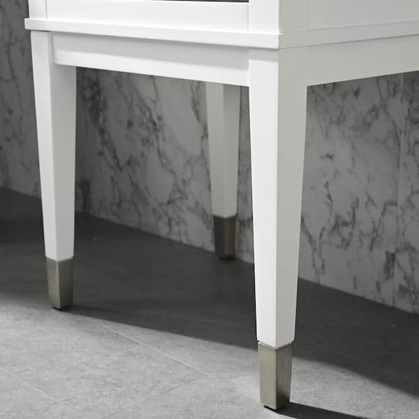 Clara 20 in. W x 15.7 in. D Bath Vanity in White with Porcelain Vanity Top in White with White Basin