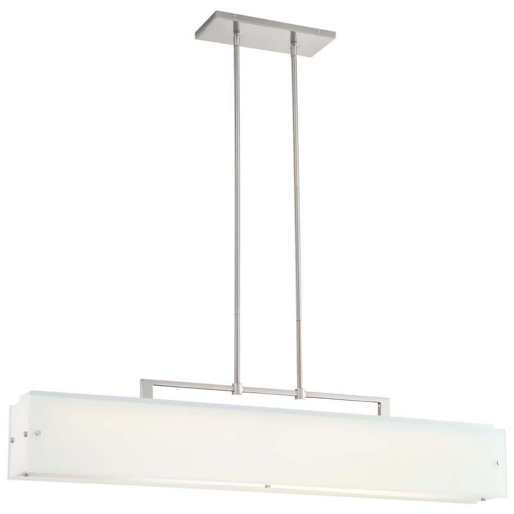 George Kovacs Button 150-Watt Equivalent Brushed Nickel Integrated LED  Pendant P1326-084-L The Home Depot
