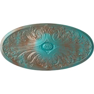 1-3/4 in. x 24-3/4 in. x 12-1/2 in. Polyurethane Madrid Ceiling , Copper Green Patina