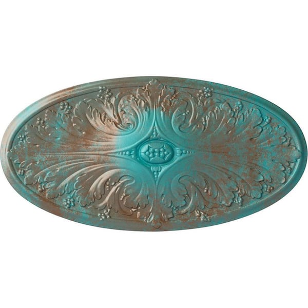 Ekena Millwork 1-3/4 in. x 24-3/4 in. x 12-1/2 in. Polyurethane Madrid Ceiling , Copper Green Patina