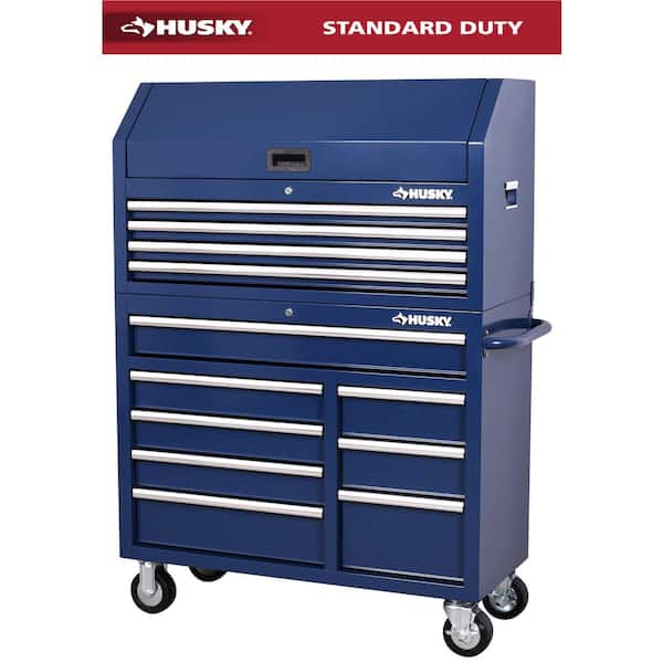 Standard Duty 42 in. x 18 in. D 12-Drawer Blue Rolling Tool Chest Combo