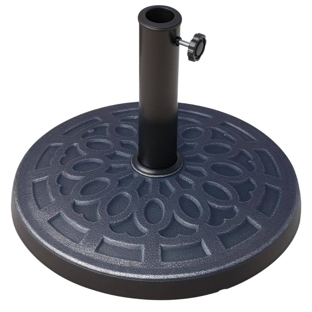 "26 lb. Round Resin Patio Umbrella Base Stand, Decorative Market Parasol Holder for Φ1.5"" & Φ1.89"" Pole in Bronze" price history on PriceWatchPro