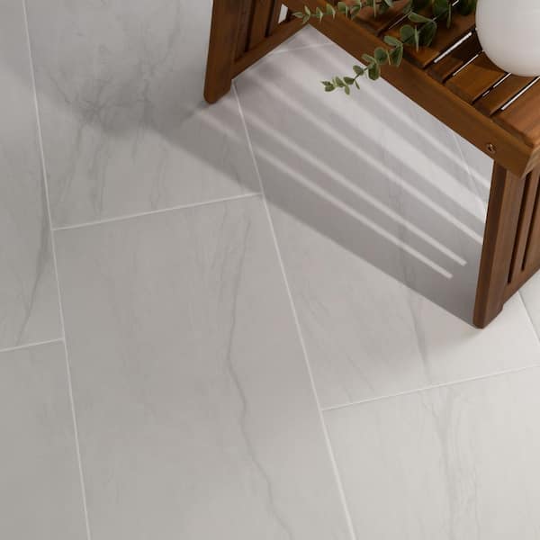 MSI Alexandra White 12 in. x 24 in. Matte Porcelain Marble