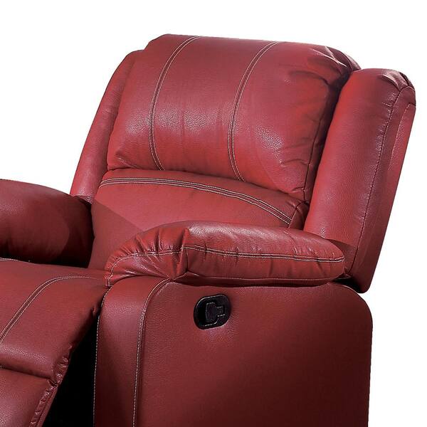 red leather rocking recliner