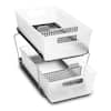 2 Tier Frost Multi-purpose Bathroom Sink Organizer Slide-Out Storage  Baskets with Handles and Dividers