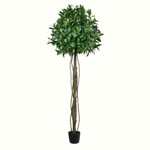 6 ft Artificial Potted Bay Leaf Topiary