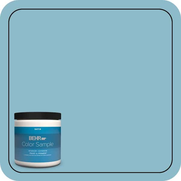 BEHR PREMIUM PLUS 8 oz. #S460-3 Blue Echo Satin Enamel Interior/Exterior Paint & Primer Color Sample