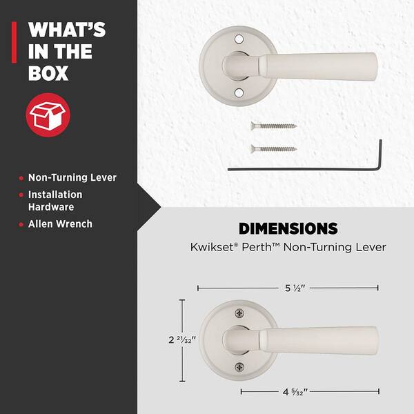 Kwikset Perth Satin Nickel Reversible Half-Dummy Door Handle