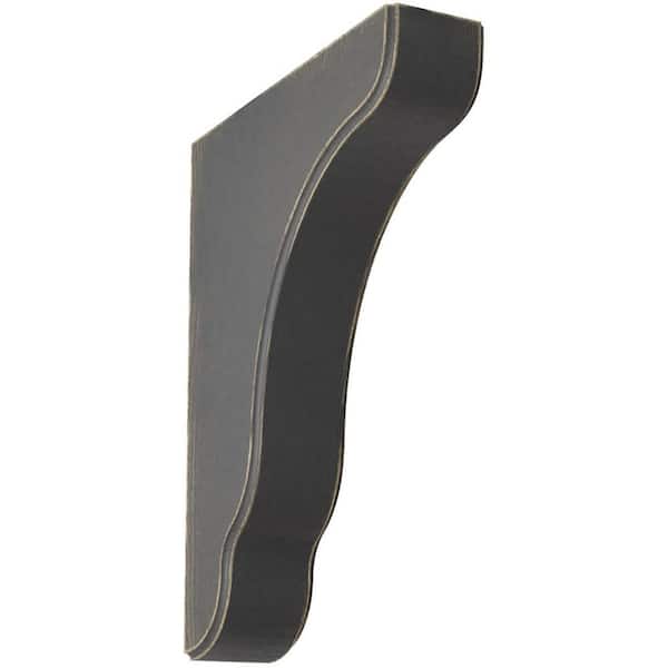 Ekena Millwork 1-3/4 in. x 9-1/2 in. x 7-1/4 in. Black Plymouth Wood Vintage Decor Bracket