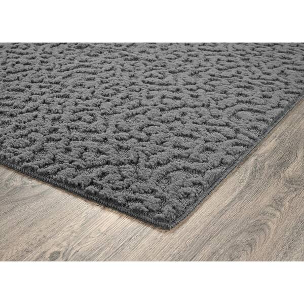 Ivy Cinder Gray 2 ft. x 8 ft. Floral Runner Rug