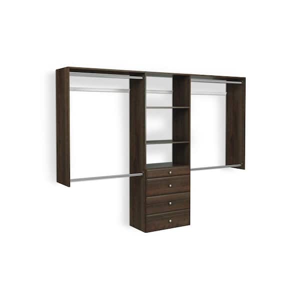 Closet Evolution Ultimate 60 in. W - 96 in. W Espresso Wood Closet System  TR19 - The Home Depot