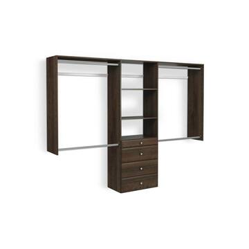 Closet Evolution Ultimate 60 in. W - 96 in. W Espresso Wood Closet System TR19