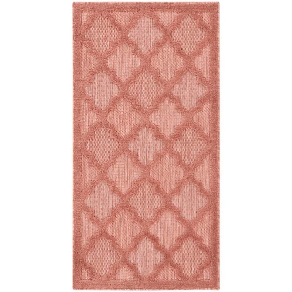 Nourison Easy Care Coral doormat 2 ft. x 4 ft. Trellis Contemporary Area Rug