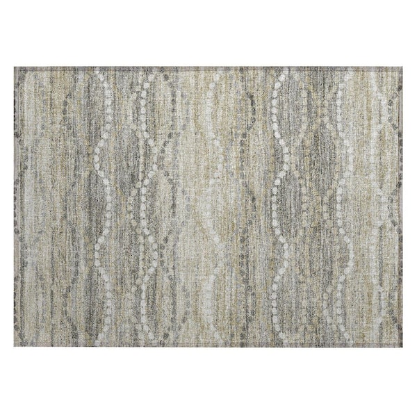 Chantille Machine Washable Indoor/Outdoor Abstract ACN2030 Pewter 1 ft. 8 in. x 2 ft. 6 in. Accent Rug
