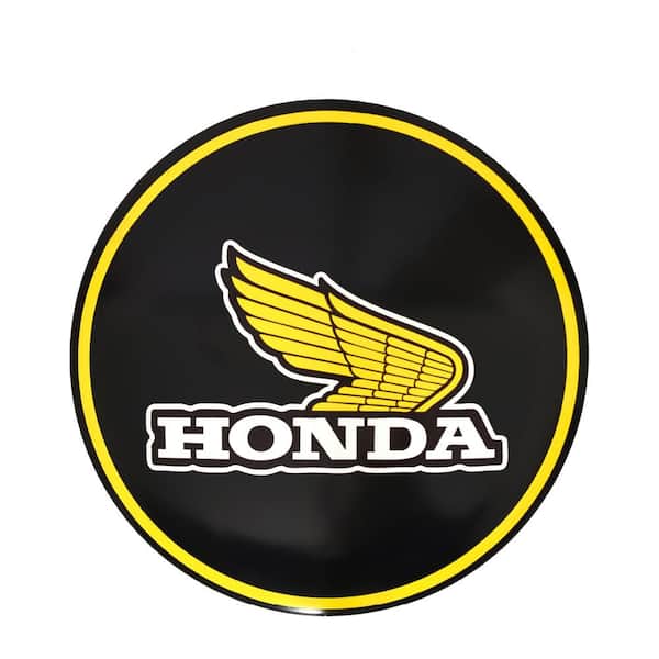 American Art Decor 15.5 in. x 15.5 in. Black, Yellow, White Honda