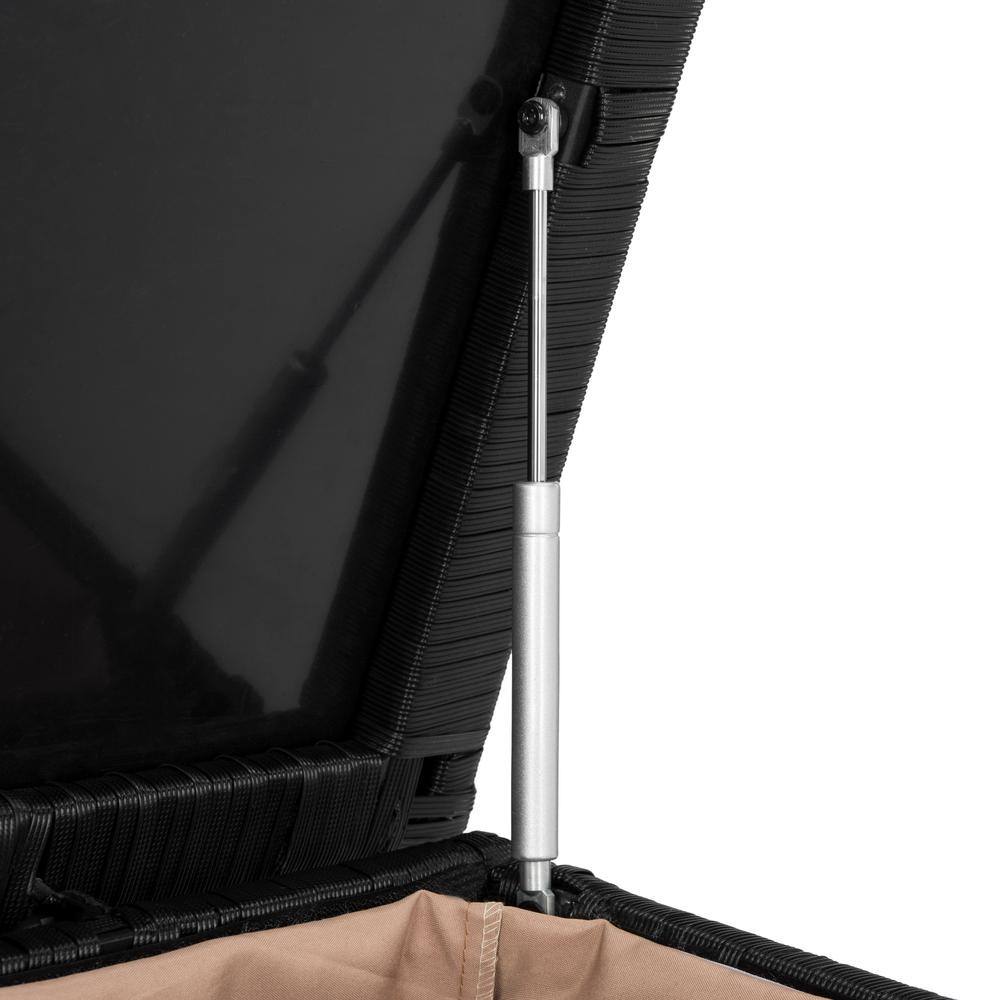 Cosima 53 Inch Black PE Rattan Outdoor Storage Box