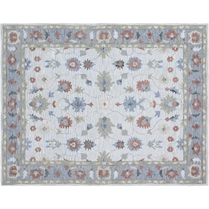 D1693 Ivory 7 ft. 6 in. x 9 ft. 6 in. Hand Tufted Persian Transitional Wool Area Rug