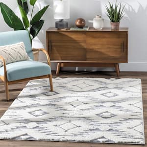 Delia Ares Moroccan Shag Grey 3 ft. 11 in. x 5 ft. 3 in. Area Rug