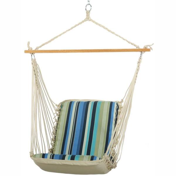 Pawleys Island 2 ft. Wide Single DuraCord Cushioned Hammock Swing Beaches Stripe