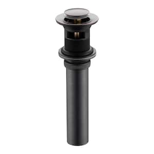 1-1/2 in. Brass Bathroom and Vessel Sink Push Pop-Up Drain Stopper With Overflow in Oil Rubbed Bronze