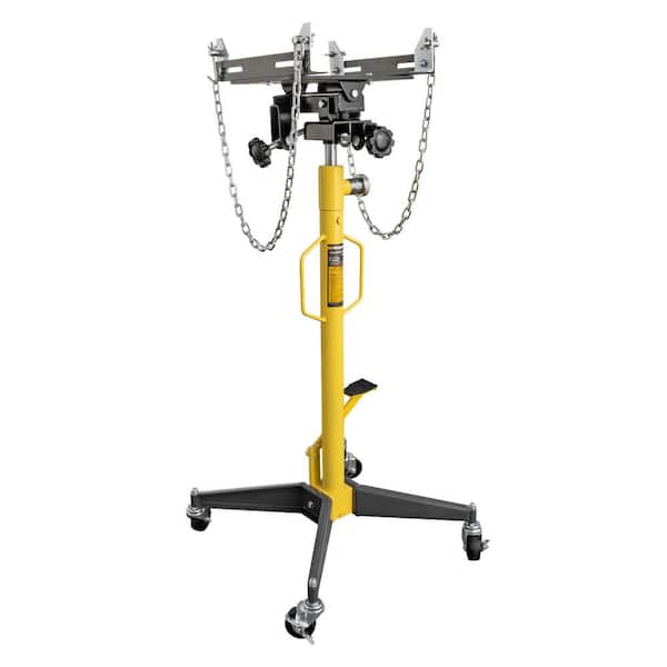RANGER RTJ-1100 1/2-Ton Capacity Telescoping Transmission Jack with Foot-Operated Pump and Double-Sealed Hydraulics