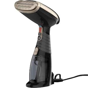 Handheld Garment Steamer Clothes Streamer with Turbo Extreme Steam and Dual-Slotted Ceramic Soleplate in Black