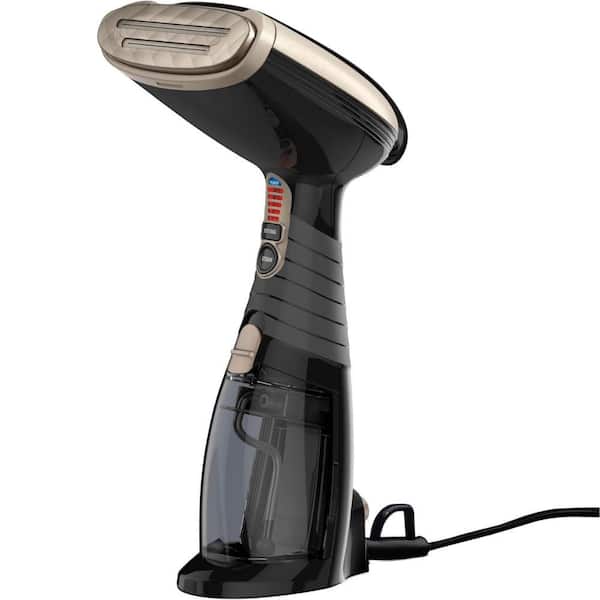 Handheld Garment Steamer Clothes Streamer with Turbo Extreme Steam and Dual-Slotted Ceramic Soleplate in Black